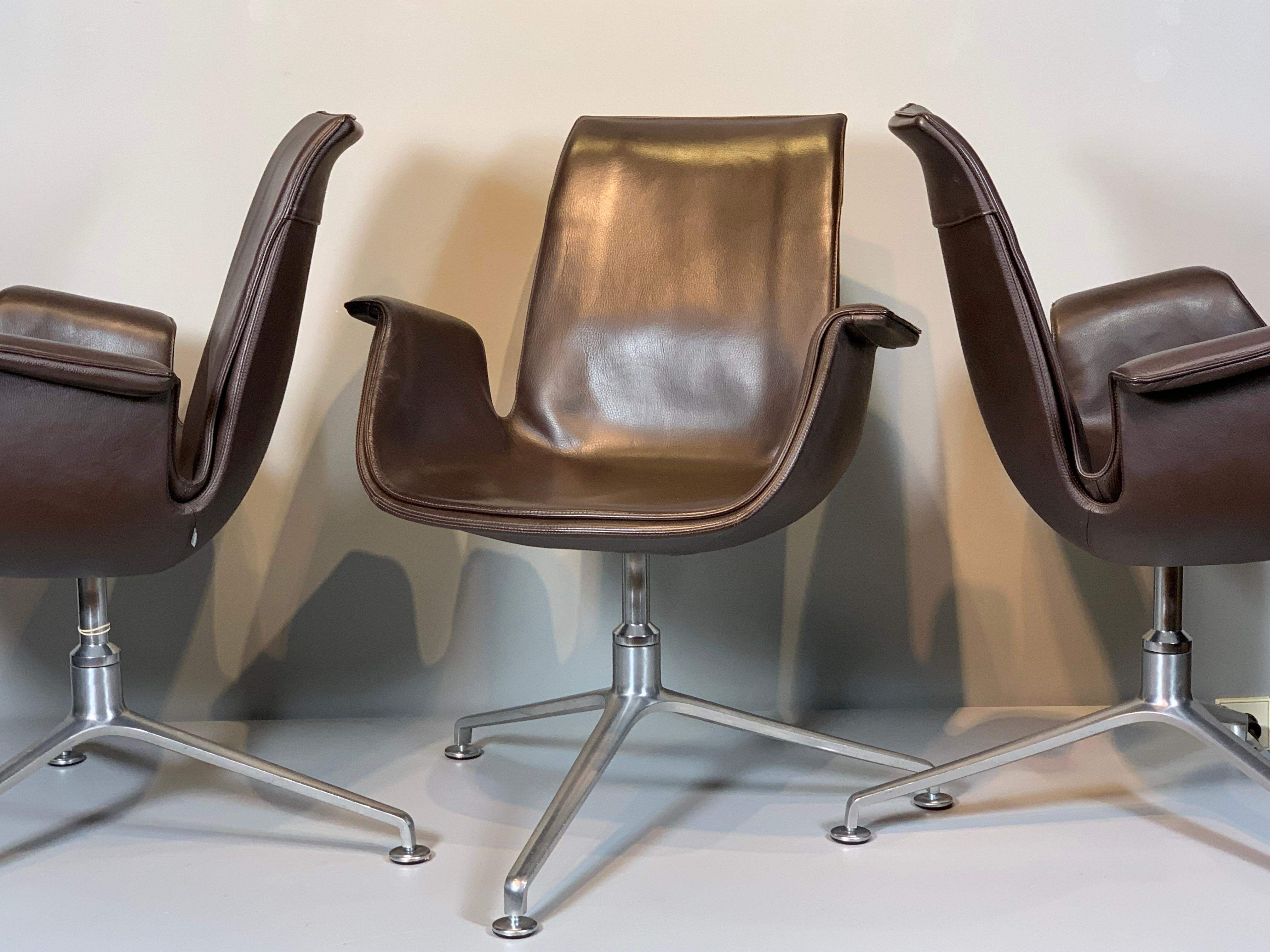 Walter Knoll / Kastholm & Fabricius FK 6725 Tulip Chair / Braunes Leder (Moderne)