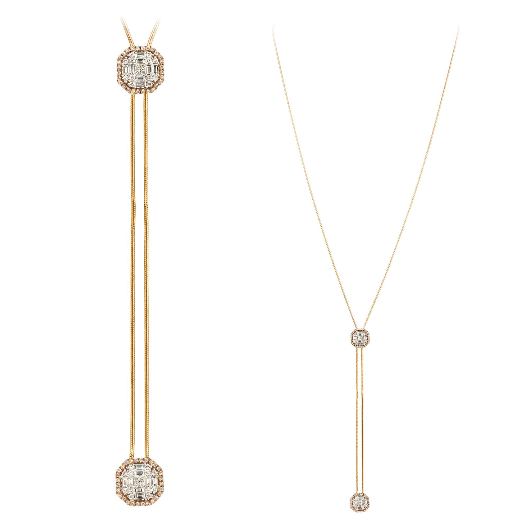 Вфтпду Weißes Pink Gold 18K Halskette Diamant für Sie (Moderne) im Angebot