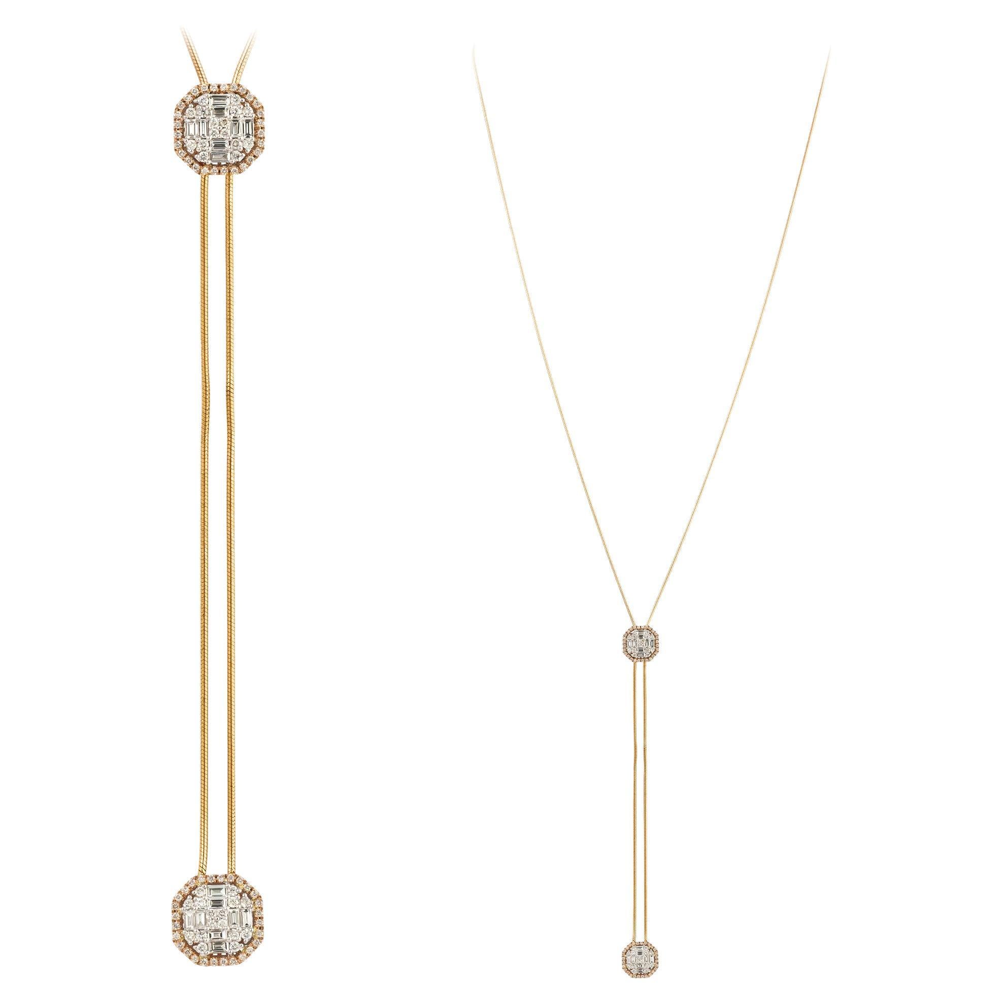 Вфтпду Weißes Pink Gold 18K Halskette Diamant für Sie im Angebot