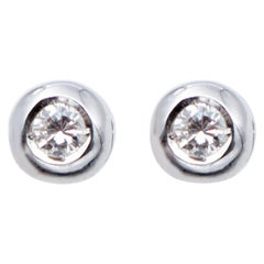 0, 24 Carat Diamonds, 14 Karat White Gold Light Point Earrings