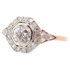 0, 88 carat  I/SI2 diamond ring in 18k gold and platinum