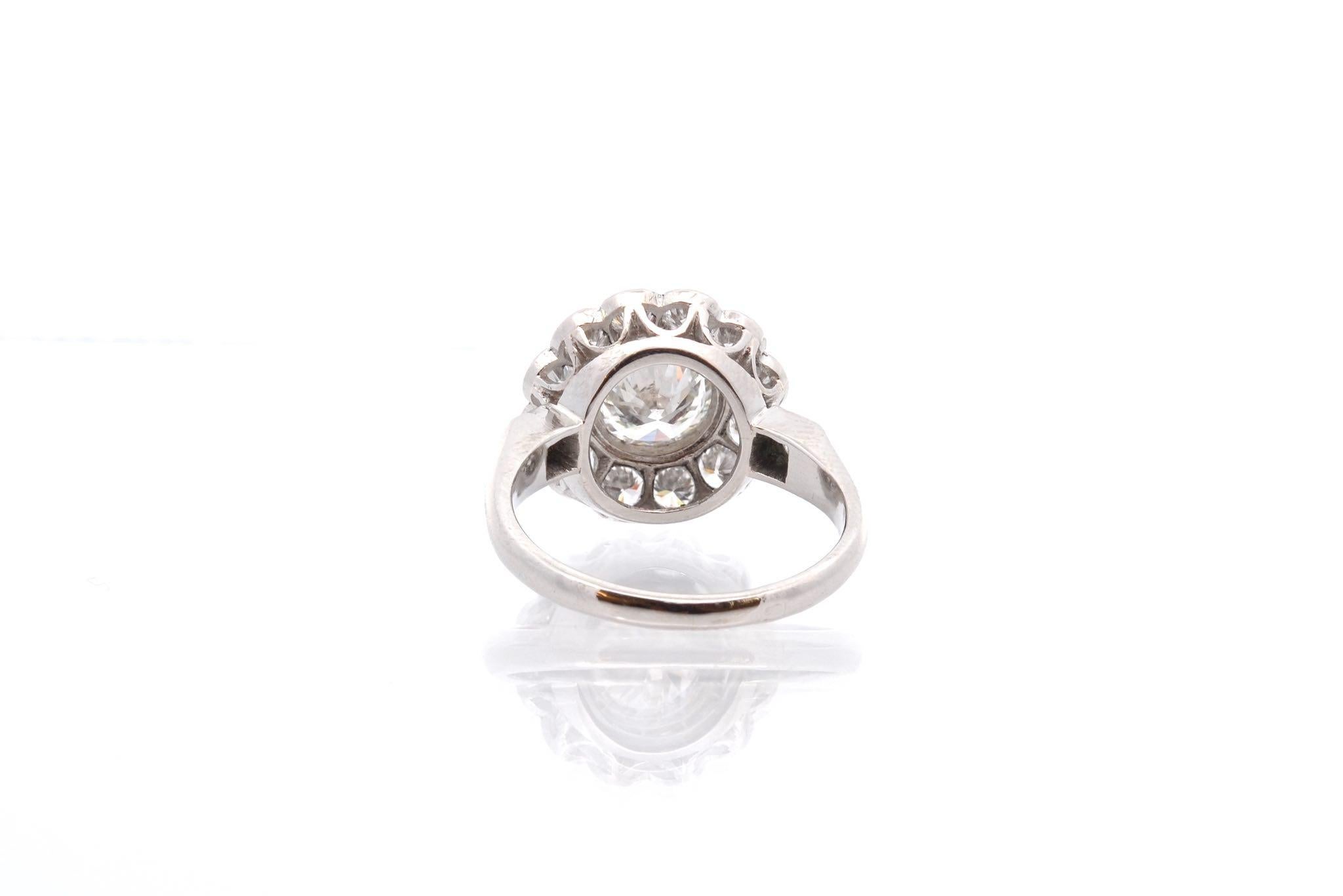  0, 92 ct I/VS1 diamond ring in platinum In Good Condition For Sale In PARIS, FR