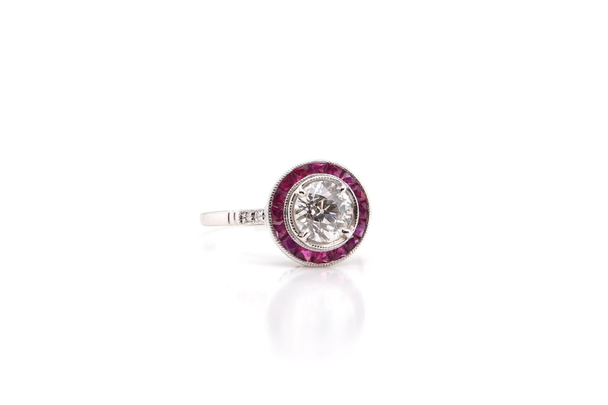 Stones: 0.93 carat H/Si2 diamond and calibrated rubies
for a total weight of 0.74 carats
Material: 18k white gold
Dimensions: 11mm in diameter
Weight: 2.7g
Size: 52.5 (free sizing)
-Laboratory certificate
Certificate
Ref. : 22342 / 22453