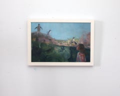 "Diver" - Original Painting by Elena Burykina, Marine Art, Penguins