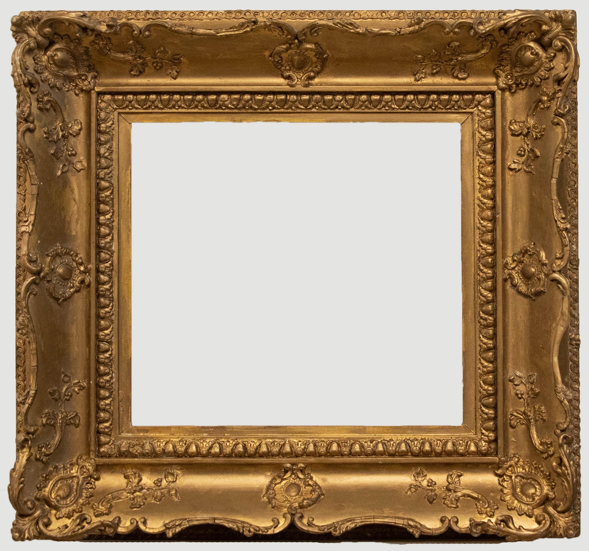 Grand cadre doré orné de la fin du 19e siècle - Art de Unknown