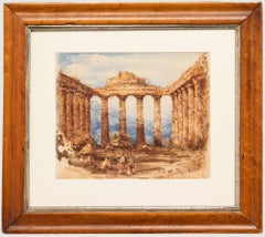 Italian School Early 19th Century Watercolour - Temple of Jupiter Tonans