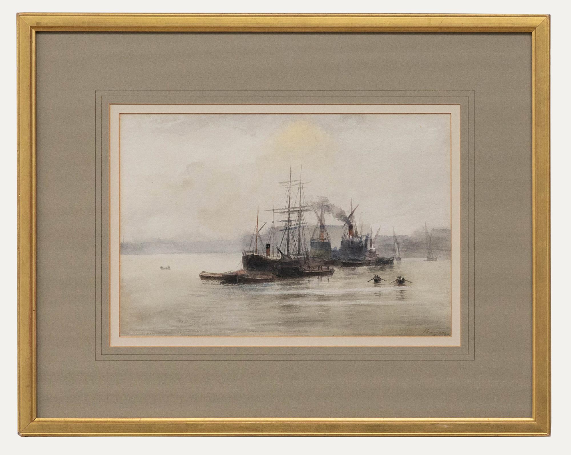 Follower of William Lionel Wyllie (1851-1931) - Framed Watercolour, Thames