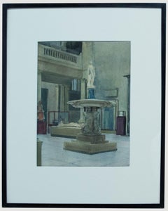 Attrib. Elizabeth Gertrude Wigan (1894-1939) - Watercolour, Statue of Bacchus