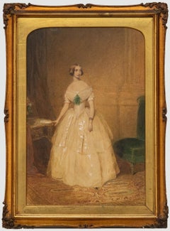 R. Easton  - 19th Century Watercolour, Portrait of Charlotte Mary Butler