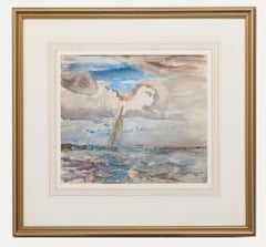 Robert G.D. Alexander (1875-1945) - Aquarelle encadrée, Voiles obliques