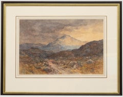 Josiah Clinton Jones (1848-1936) - Framed Watercolour, Rocky Mountain Path
