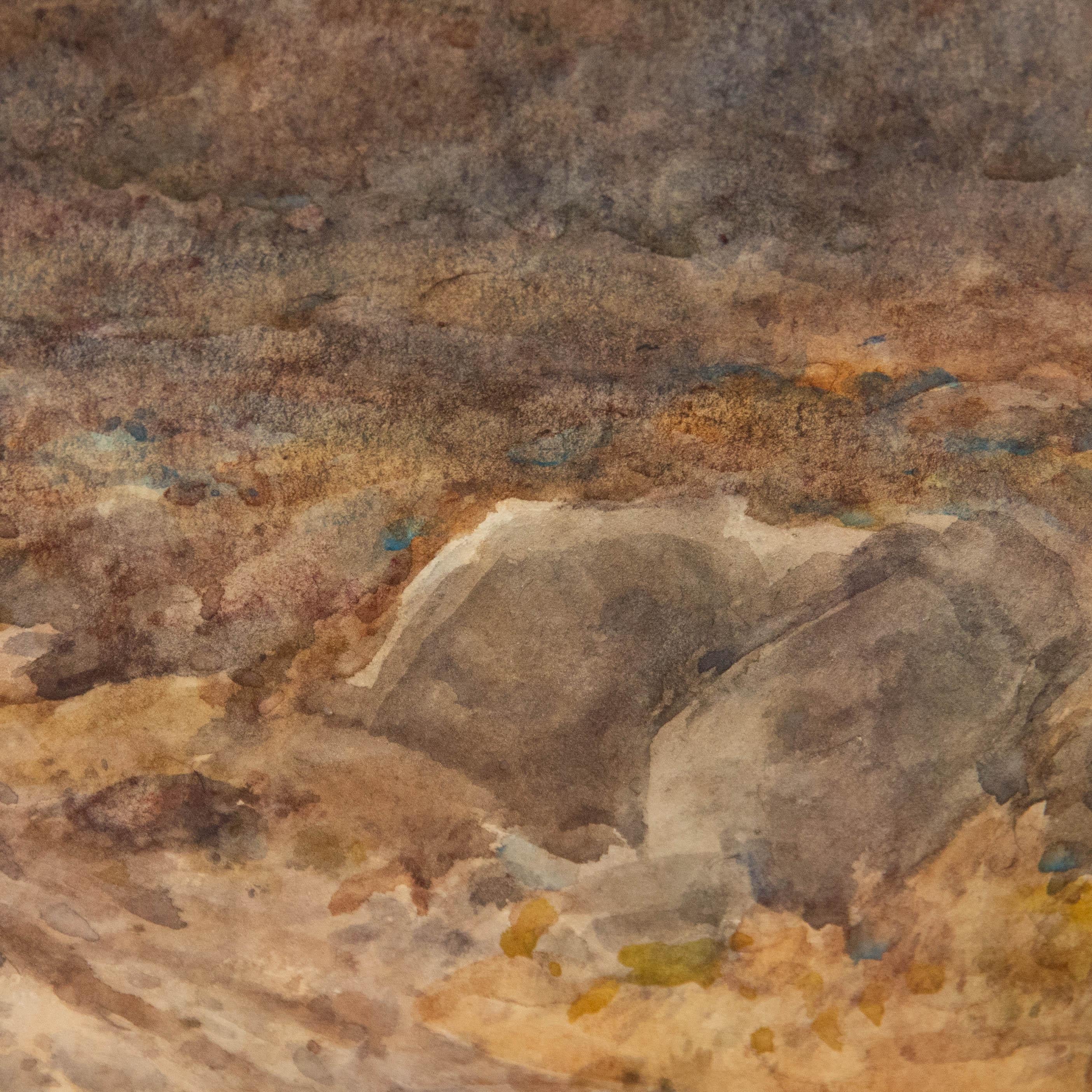 Josiah Clinton Jones (1848-1936) - Acuarela enmarcada, Sendero de las Montañas Rocosas en venta 3