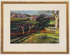 Julia Gascoigne Palmer - Pastel contemporáneo enmarcado, Paisaje de parque