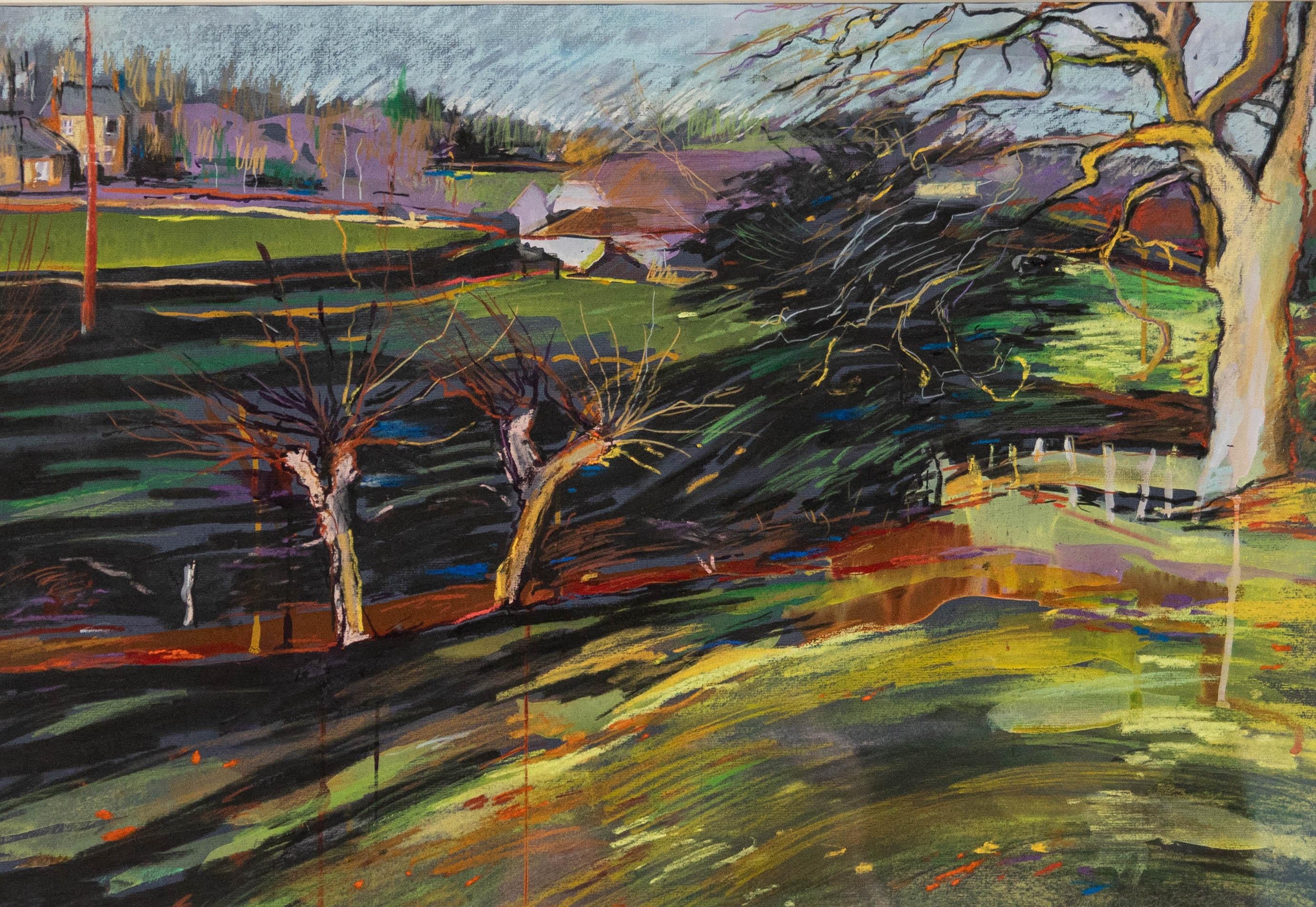 Julia Gascoigne Palmer - Pastel contemporáneo enmarcado, Paisaje de parque - Art de Unknown