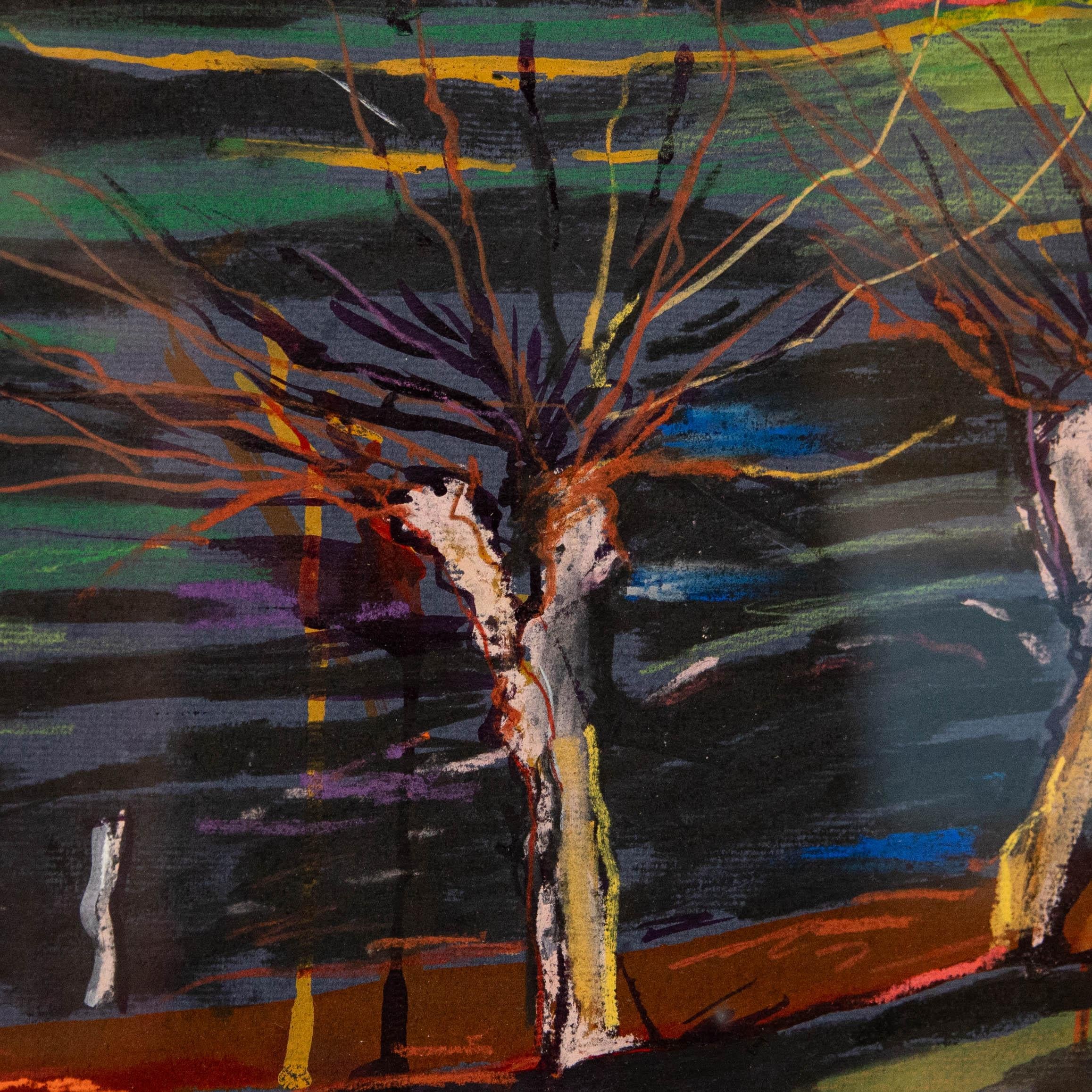 Julia Gascoigne Palmer - Pastel contemporáneo enmarcado, Paisaje de parque en venta 1
