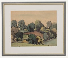 Norman Whitehead (1915-1983) - Gerahmtes Aquarell, Parklandbäume, Norman Whitehead
