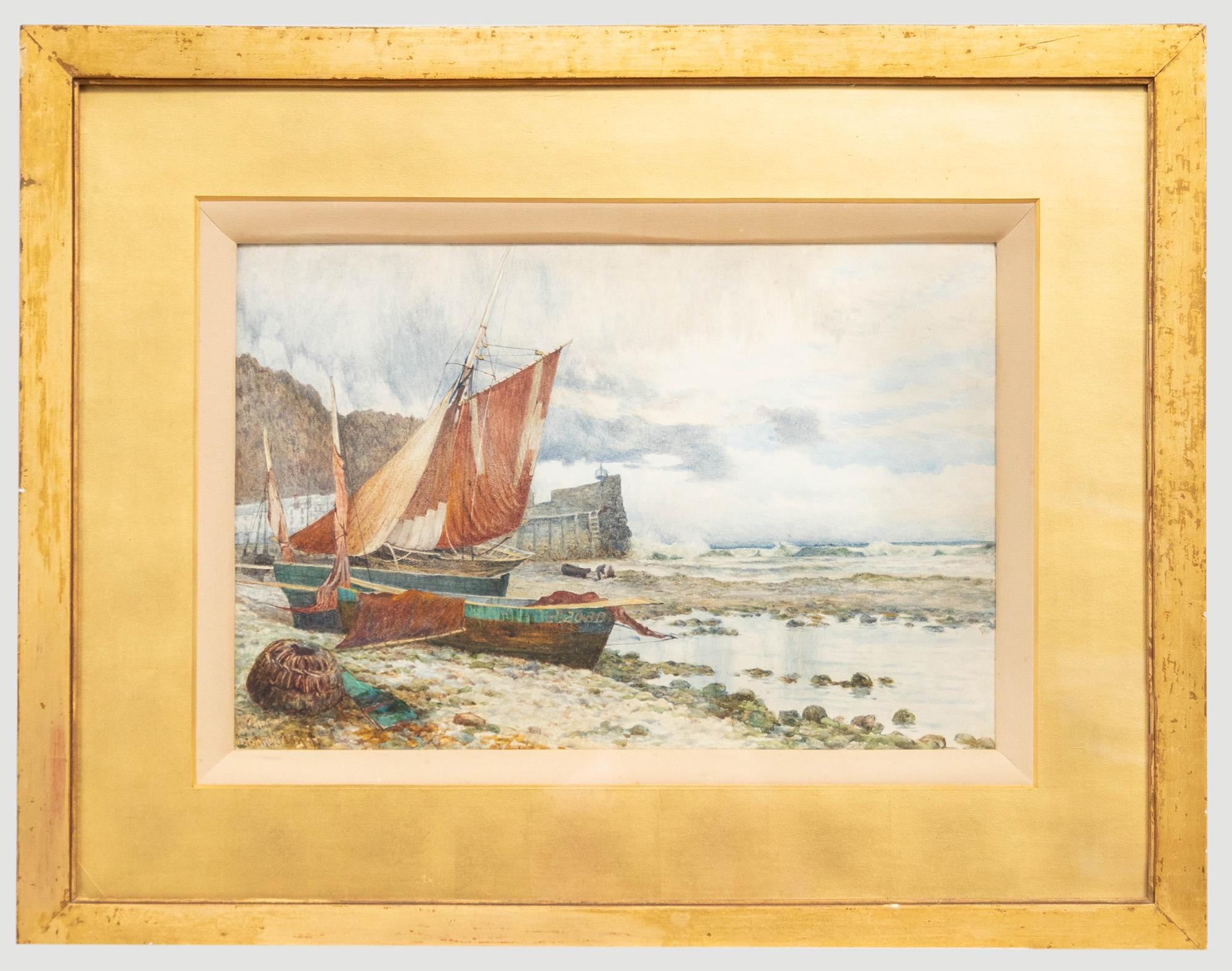 Figurative Art di Unknown - J. F. Anderson - Acquerello del 1891, Fine della data di pesca
