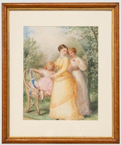 Henry Edrington Hobson (1820–1881) - Mid 19th Century Watercolour, Summer Garden