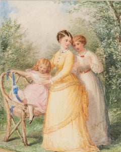 Henry Edrington Hobson (1820–1881) - Mid 19th Century Watercolour, Summer Garden