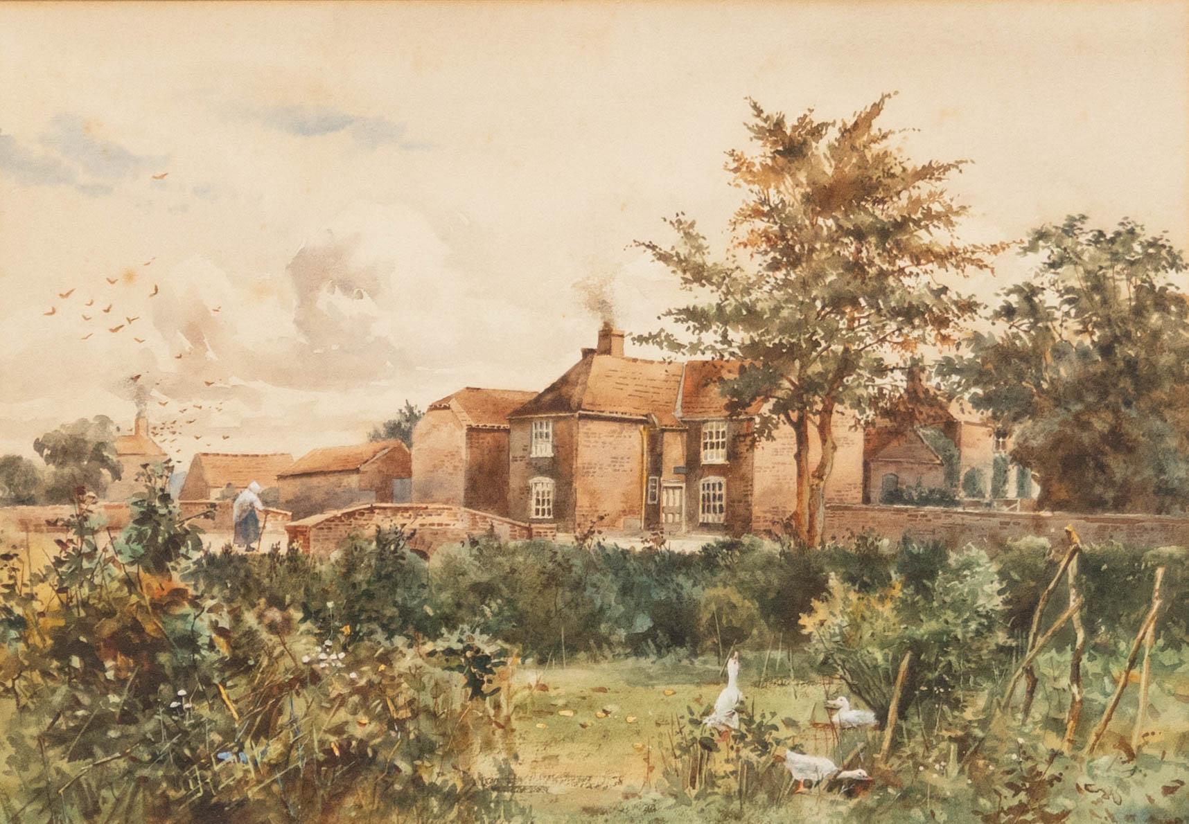 John Gutteridge Sykes (1866-1941) - Watercolour, The Red-Brick Bridge - Art by John Sykes