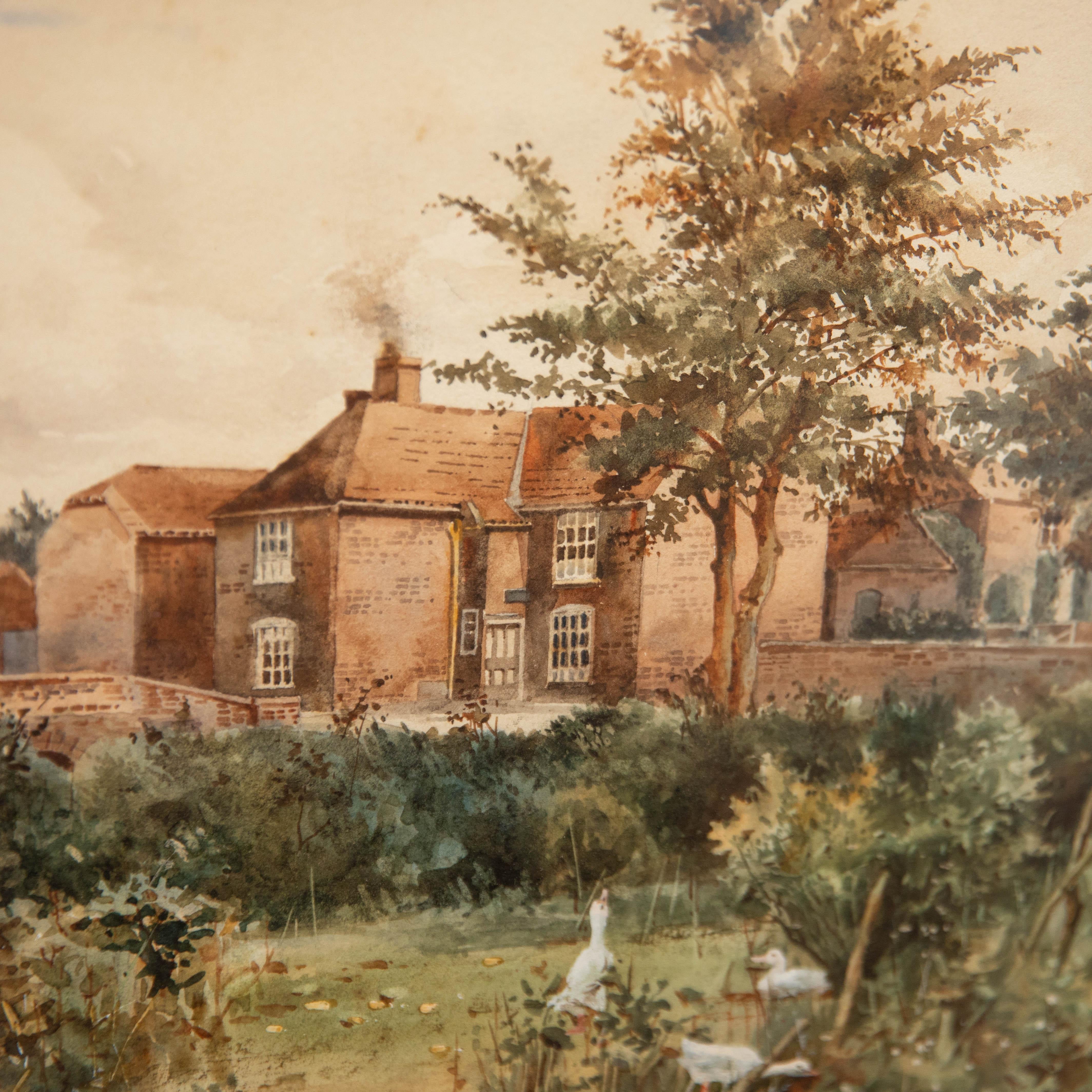 Signed below the mount. Presented in a gilt frame and washline mount. On paper.