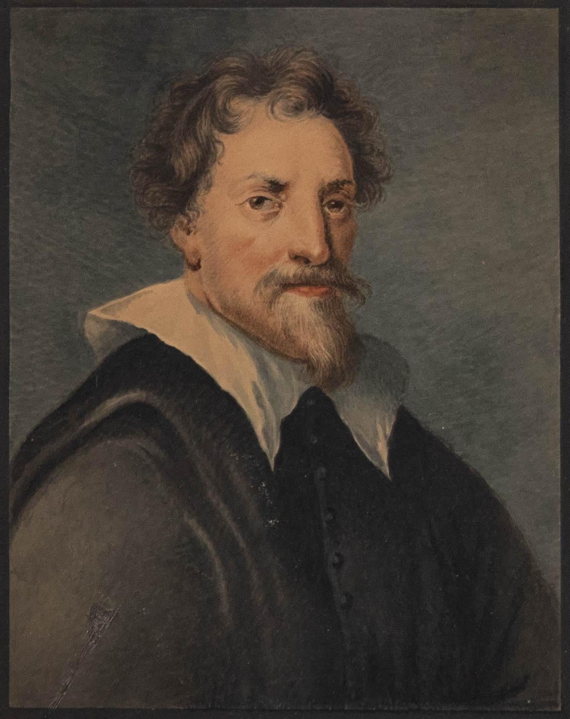 English School, aquarelle du 19e siècle - Portrait du comte de Strafford en vente 1