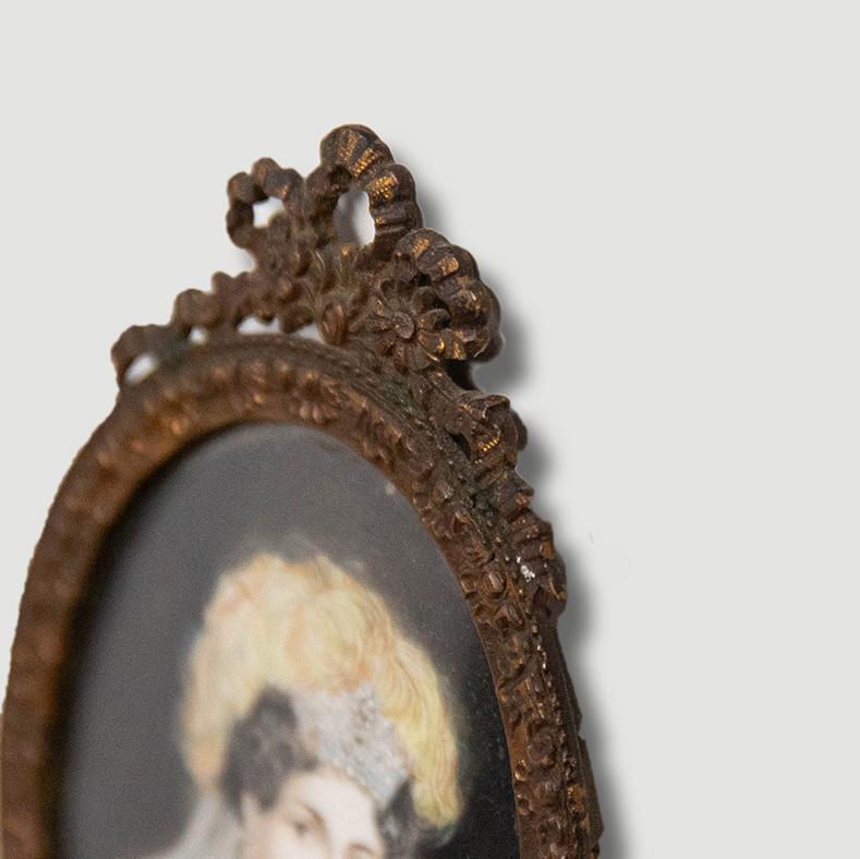 Miniature de portrait à l'aquarelle du 19e siècle - The Duchess en vente 1