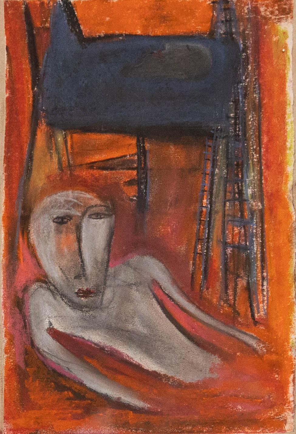 Attrib. Louise McClary (b.1958) - Framed 20th Century Pastel, Floor is Lava - Art by Unknown