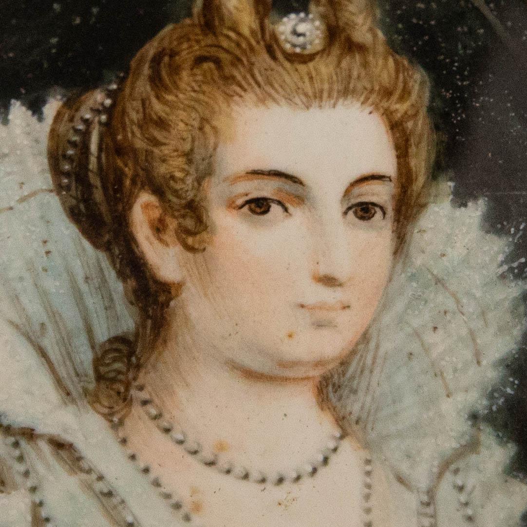 19. Jahrhundert Aquarell Portrait Miniature - Maria De Medici 2