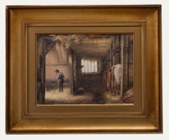 William Woolard (fl.1883-1908) - Late 19th Century Watercolour, The Cowshed