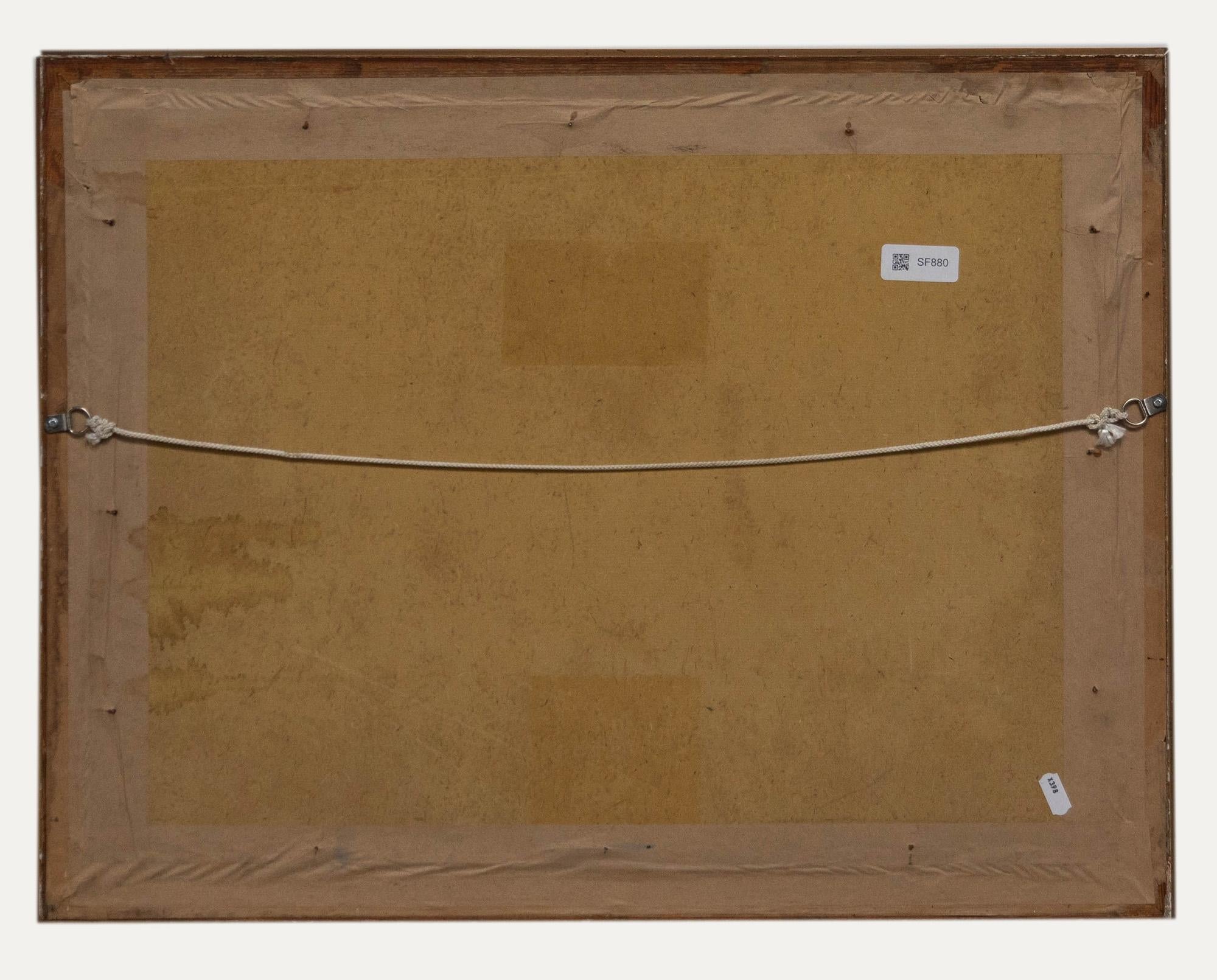 W. Graham  - 19. Jahrhundert Aquarell, Ruhende Rinder (Braun), Landscape Art, von Unknown