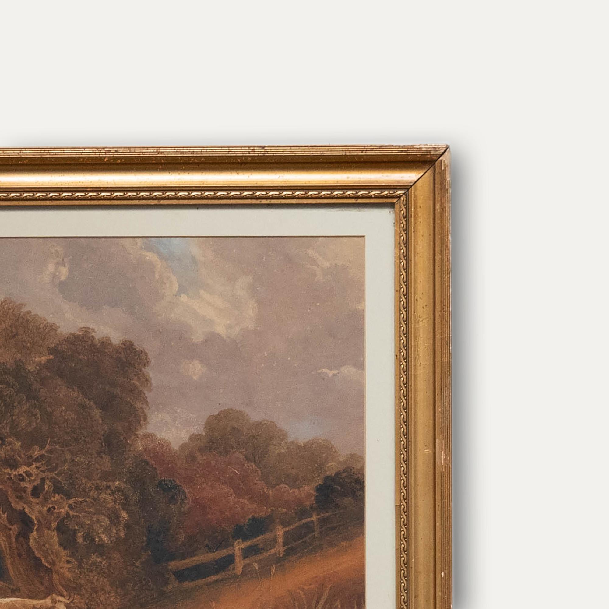 W. Graham  - 19. Jahrhundert Aquarell, Ruhende Rinder im Angebot 1