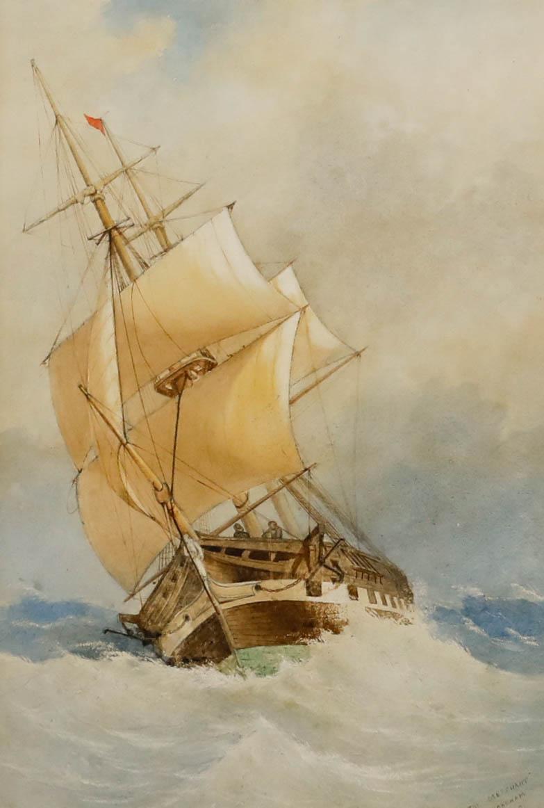 J. G - Acuarela enmarcada de mediados del siglo XIX, El mercader de Shoreham - Art de Unknown