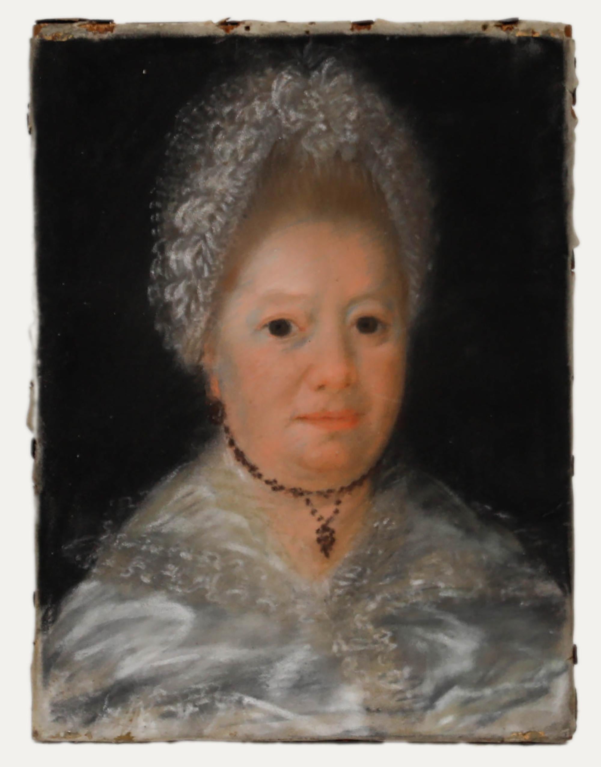 Un délicat portrait au pastel représentant un membre de la famille Danken. Inscrit au verso en frison occidental. Non signée. Sur le velum.