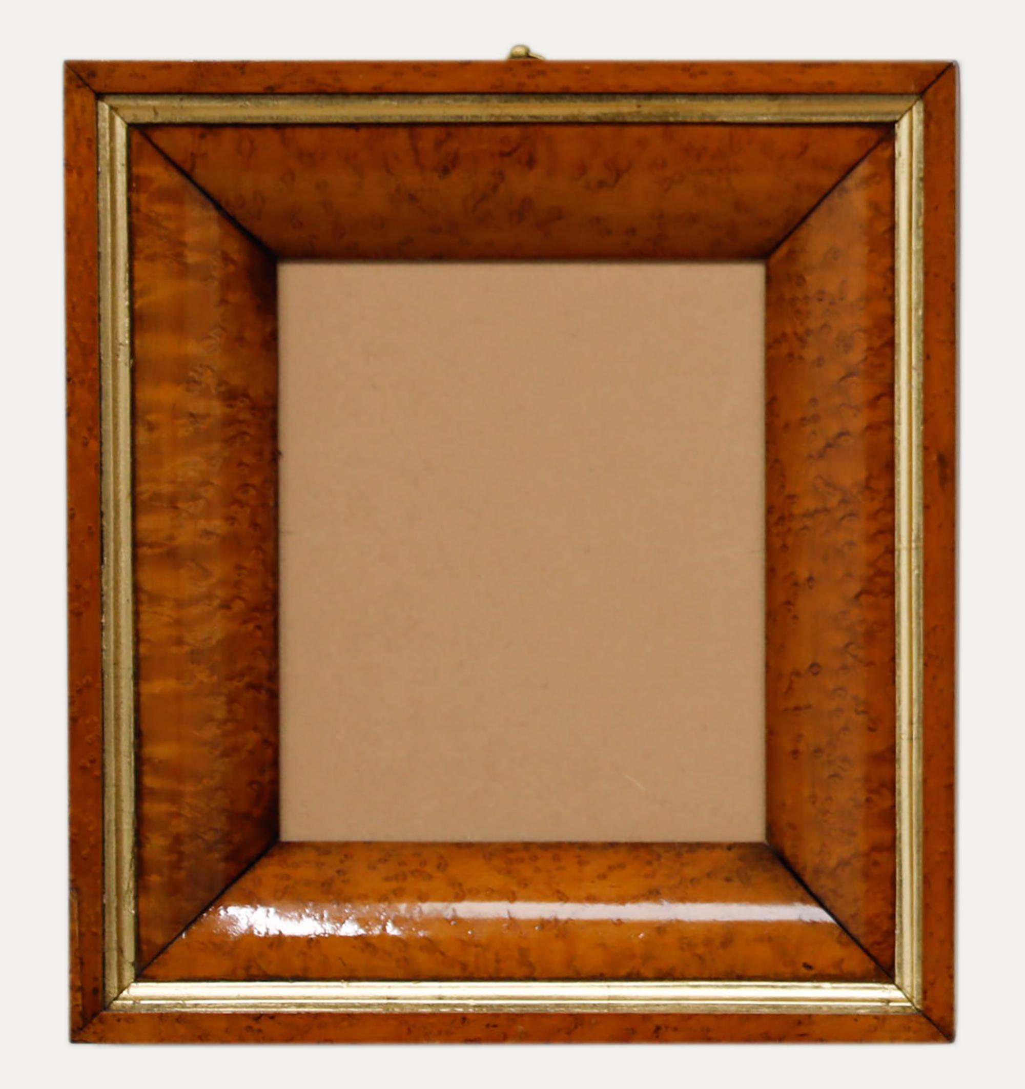 Exquisite Late 19th Century Burr Maple Frame with Cushion Profile - Art by Unknown