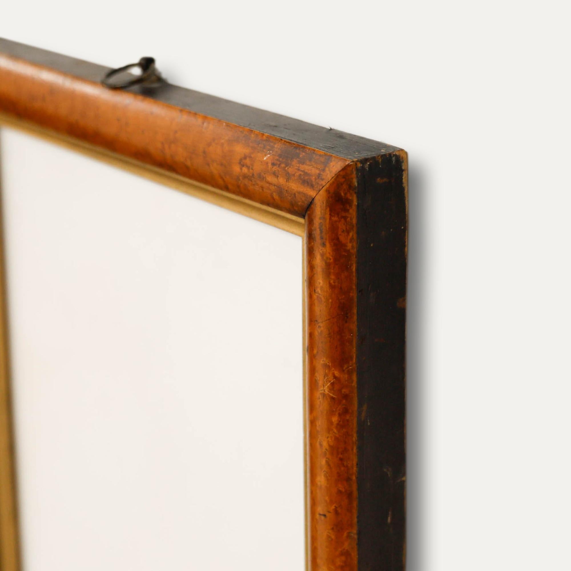 Late 19th Century Bird's Eye Maple Picture Frame with Cushion Profile For Sale 1
