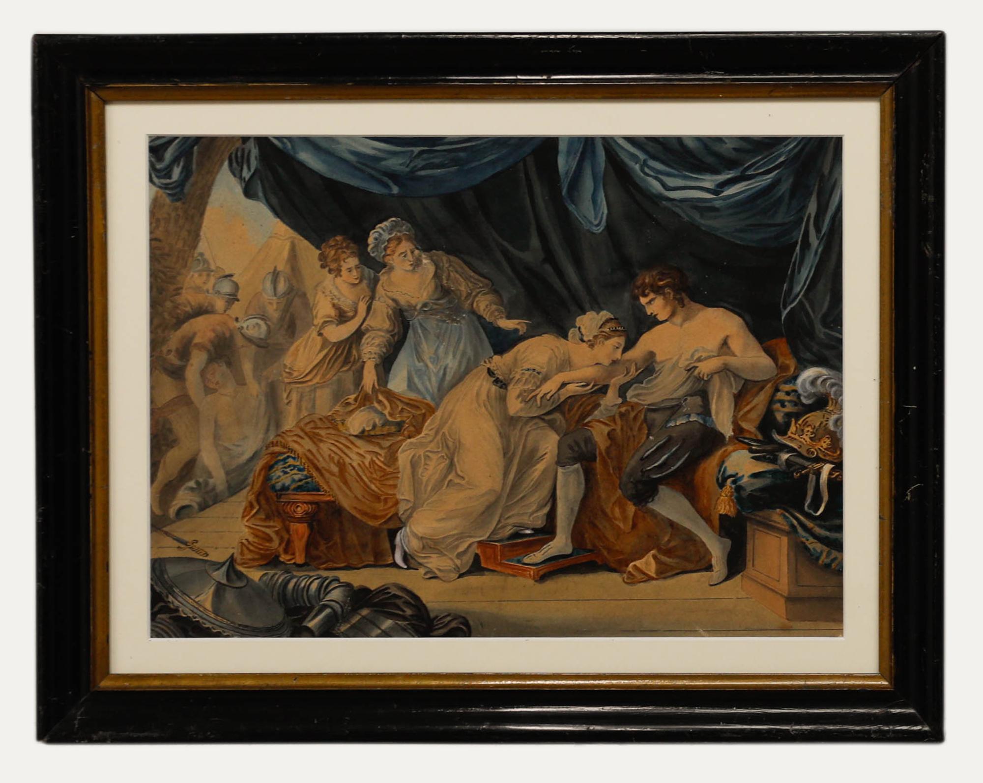 After Angelica Kauffman - Watercolour, Queen Eleanor and King Edward