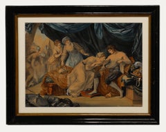 Según Angelica Kauffman - Acuarela, La reina Leonor y el rey Eduardo