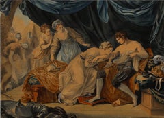 Según Angelica Kauffman - Acuarela, La reina Leonor y el rey Eduardo