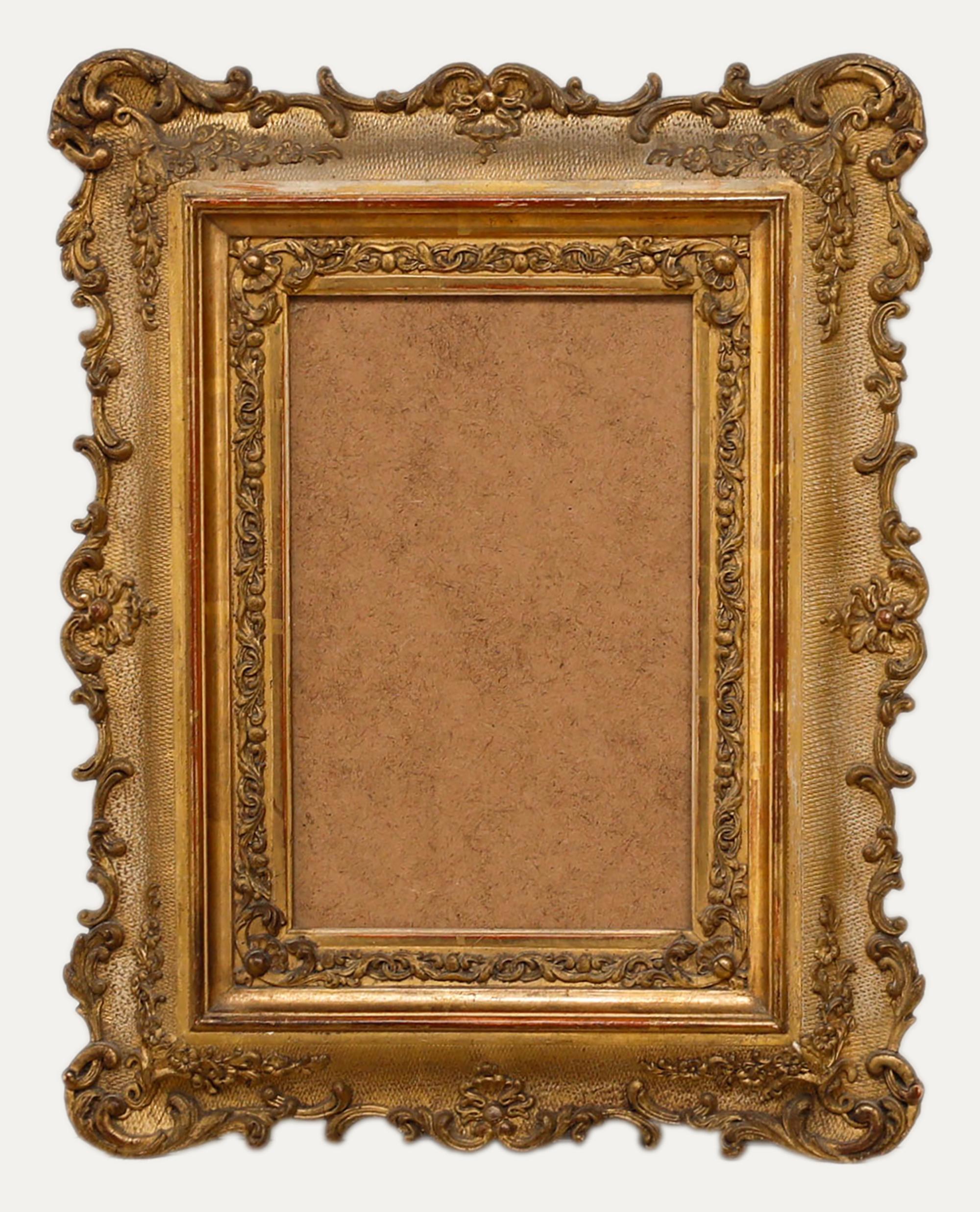 Feiner Giltwood-Bilderrahmen mit Stuckdekoration aus dem späten 19. – Art von Unknown