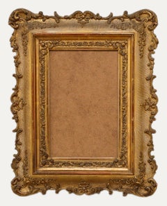 Antique Fine Late 19th Century Giltwood Picture Frame with Stucco Decoration
