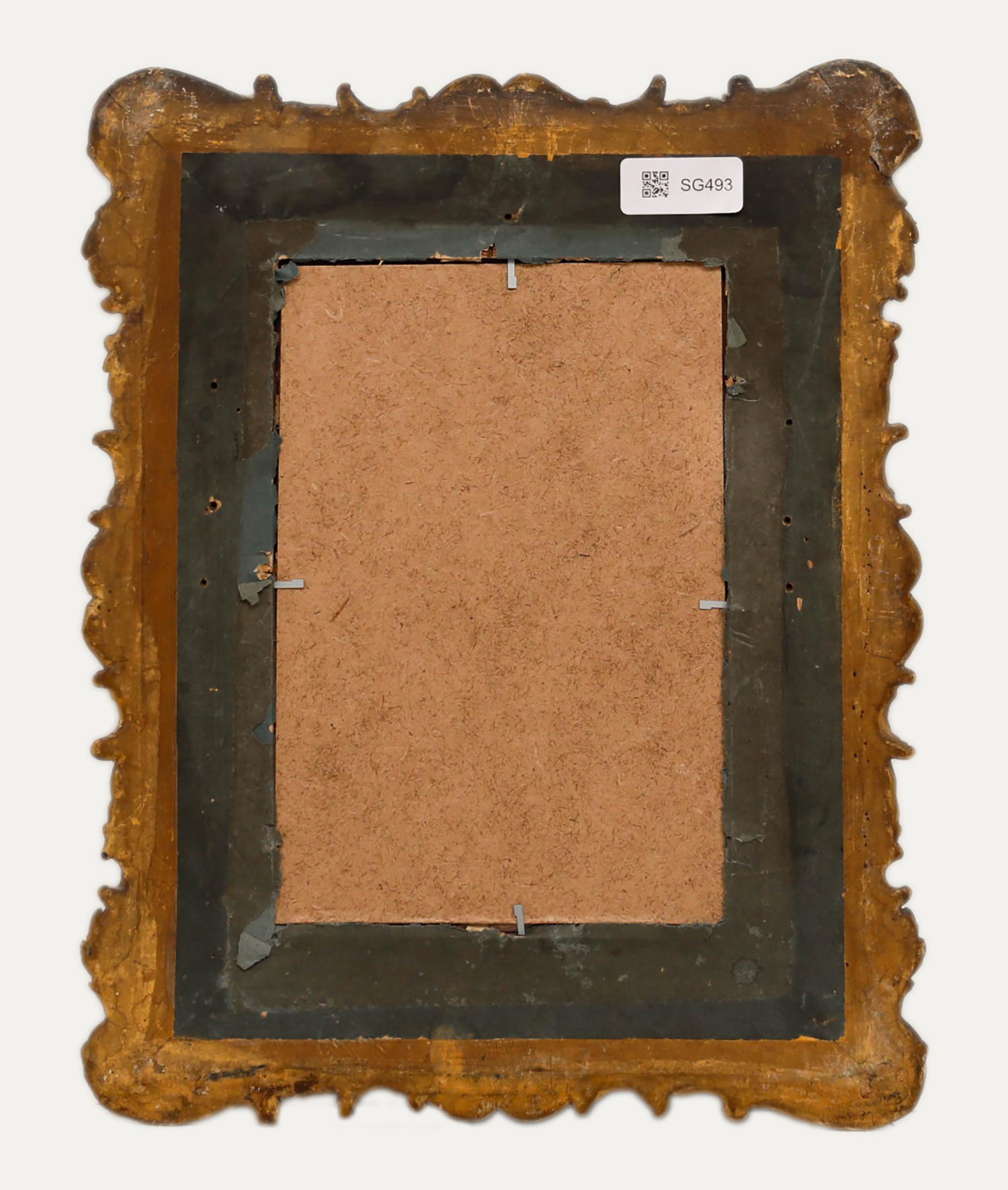 Ein wunderschön gearbeiteter Bilderrahmen aus vergoldetem Holz aus dem späten 19. Jahrhundert mit vergoldeter Stuckdekoration und Akanthus-Rankenwerk: Fenster 22,5cm X 14,5cm. Falz 25cm X 16,5cm. Gesamtgröße 40cm X 31.5cm
