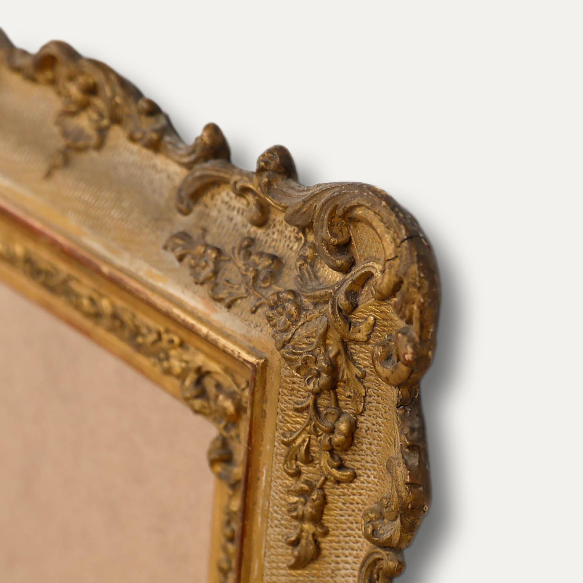 Feiner Giltwood-Bilderrahmen mit Stuckdekoration aus dem späten 19. im Angebot 1