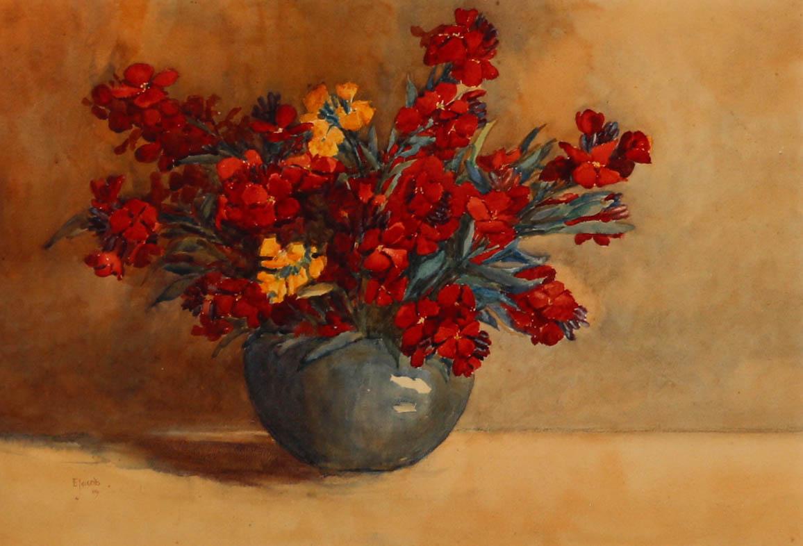 Esme Marie Josephine Jacob - Framed Early 20th Century Watercolour, Wallflowers - Art by Unknown