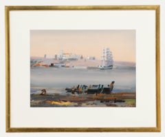 Frank Richards RBA (1863-1935) - Newlyn School Watercolour, A Coastal Outlook