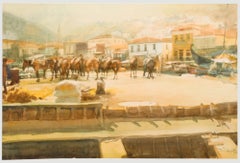 Dick Hart - 1980 Watercolour, Mules 
Old Boats