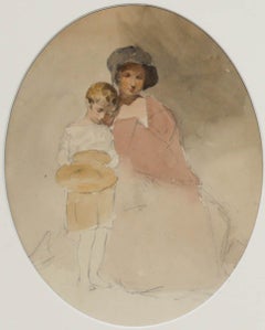 Attrib. William Clarkson Stanfield (1793-1867) - Watercolour, Mother & Child