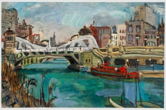 Bernice Rubane - Mid 20th Century Gouache, City on the River