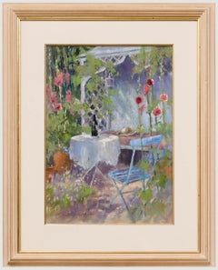 Jane Lampard - Pastel contemporáneo enmarcado, La silla azul