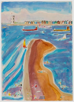 Daphne Sandham (b.1950) - Contemporary Watercolour, The Beach
